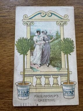 Vintage 1915 Friendship’s Greeting Embossed Postcard Edwardian Ladies